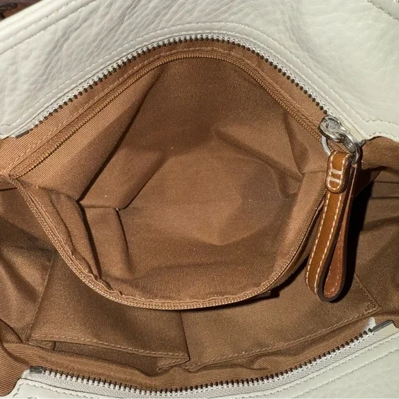Vintage Y2K Coach Soho Pebbled Leather Small Hand Bag Cream Brown Purse F12302 - Picture 6 of 16